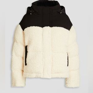 Maje Quilted Faux Sherling Hooded Jacket size 0